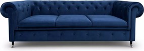 (Wyprzedaż) Sofa Prima 3 osobowa, granatowy welur
