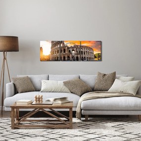 Obraz - Koloseum w Rzymie (z zegarem) (90x30 cm)
