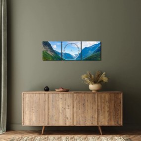 Obraz - Jezioro Lovatnet (z zegarem) (90x30 cm)