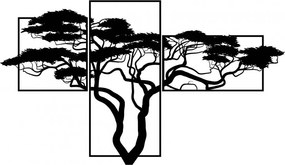 Trzyczęściowy drewniany obraz bonsai - SKALICEF