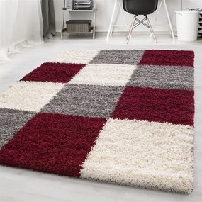 Dywan Shaggy Life kremowo-czerwony 80 cm x 250 cm