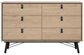 Niska komoda w dekorze dębu 153x95 cm Ry – Tvilum