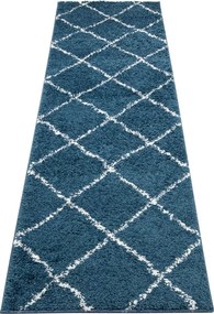 Niebieski Chodnik Dywanowy Typu Shaggy D7-N18