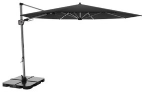 KNIRPS 320 x 320 cm - luksusowy wahadłowy parasol ogrodowy z drążkiem bocznym : Kolor parasola Knirps - Czarny