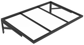 Daszek nad drzwi z aluminium i stali, L120 x S80 cm, pochylony, czarny – PELARU