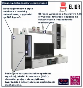 Biała nowoczesna meblościanka z witryną P6-L54