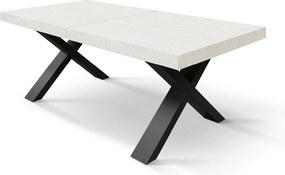 Biały stół z drewna jesionowego, białe nogi, wym.180x90-260x90cm - AMALFI