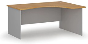 Ergonomiczne biurko PRIMO GRAY, 160x120 cm, prawe, szary/buk