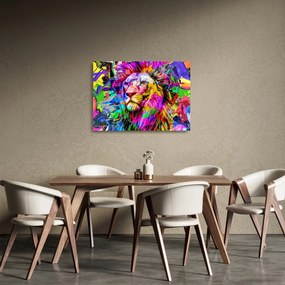 Obraz na szkle - obraz 3D lwa (70x50 cm)