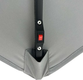 Avenberg Duży parasol z regulacją nachylenia Sunny LED 300, szary