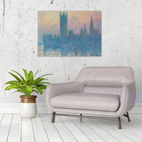 Obraz na szkle - Claude Monet, The Houses of Parliament, Sunset, reprodukcje (70x50 cm)
