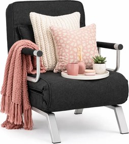 Rozkładany Fotel Czarny Wypoczynkowy Do Salonu P5-H22