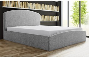 Tapicerowane łóżko Montana 130x212x90 cm, powierzchnia spania 120x200 cm, schowek, podnośnik, tkanina Monolith popielaty