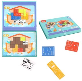 Tooky toy układanka magnetyczna montessori logiczna puzzle tetris arka noego 26 el.