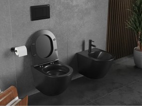 Mexen Lena miska wc Rimless Tornado z deską wolnoopadającą slim, duroplast, czarna mat - 30221085T
