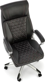 Czarny fotel do biura z ekoskóry Thomas Halmar