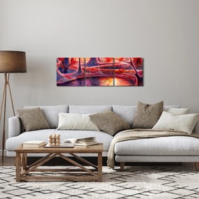 Obraz magicznego lasu (z zegarem) (90x30 cm)