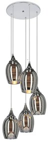 Srebrna szklana lampa wisząca - D147 G1-N34