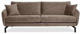 Brązowoszara sofa z aksamitnym obiciem Scandic Magic, szer. 230 cm