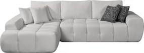 Sofa narożna "Sidonie" lewa w tkaninie bąbelkowej - 4-osobowa - Szary