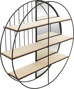 Okrągła półka wisząca z lustrem ZINA, Ø 56 cm