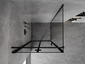 Mexen Mist-F kabina prysznicowa składana lewa 90 x 90 cm, czarna ramka, czarna - 8A6T-090-090-70-70-L
