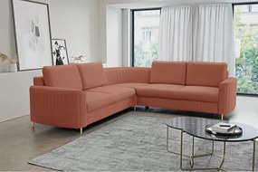 Narożnik LAREN nowoczesna sofa z funkcją spania pojemnik na pościel prawa strona CASTEL 55 251x251x85 cm