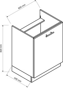 Szafka pod płytę grzewczą 60 cm Novida