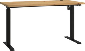 Biurko MALTESA - Dąb artisan / Bez szuflad / Wysokość 120.8 cm / Czarny