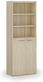 Szafa biurowa kombinowana PRIMA WOOD, 3-poziomowa, 800 x 420 x 2128 mm, dąb naturalny