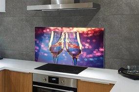 Panel nad Blat Kuchenny Kieliszki Szampana na Kolorowym Tle