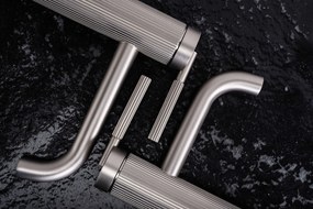 Bateria Umywalkowa REA Argon Nikiel Szczotkowany Niska