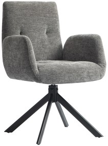 HOMCOM Fotel Akcentowy, Nowoczesny Design, Obrotowy, Do 120 kg, Ciemnoszary