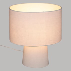 Lampa stołowa z abażurem EIRA, biała, wys. 45 cm