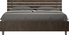 Łóżko bez stelaża 160x200 Nachylony zagłówek z listwami Orzech Ankel