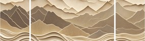 Obraz - 3D linie gór (170x50 cm)