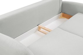 Masseno Sofa AGIO z funkcją spania i pojemnikiem na pościel, Rozkładana sofa - Jasnoszary, CASTEL 80