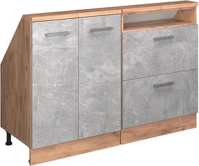 Szafka kuchenna na dach skośny beton 120x46x81.6 r-line