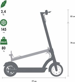 My Hood 505162 hulajnoga składana 145, czarno-turkusowy