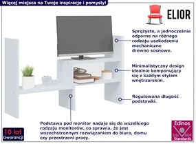 Biała sosnowa półka na biurko AvisoP2-S40