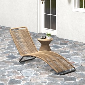 Outsunny Leżanka ogrodowa z rattanu leżak S-forma z stalową ramą brązowy | Aosom PL