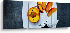 Obraz brzoskwini (z zegarem) (90x30 cm)