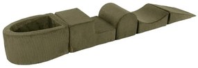 Sztruksowy piankowy plac zabaw 5 szt. w kolorze khaki wysokość 30 cm 250x45 cm Montessori – Meowbaby
