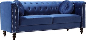 Kanapa 3-osobowa z weluru  Błękit królewski TURNER