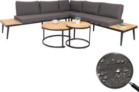 Zestaw ogrodowy MCW-H54c,  jasnobrązowy, poduszki ciemnoszare