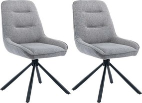 Zestaw krzeseł 2 szt. - tkanina i czarny metal - turkus - KANO