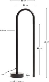 Czarna lampa stojąca LED (wysokość 60 cm) Bow – Kave Home