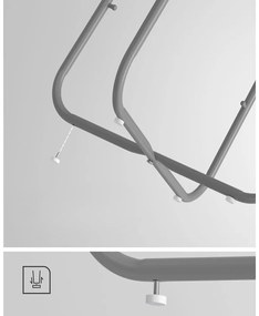 Vasagle Okrągły stolik z koszem COLETTE, 45x50cm, szara/biała