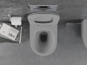 Mexen Lena miska wc Rimless z deską wolnoopadającą slim, duroplast, szara jasna mat - 30224061