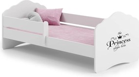 Łóżko dziecięce FALA 140x70 cm białe z materacem, ruchomą barierką i bezpieczną drewnianą ramą